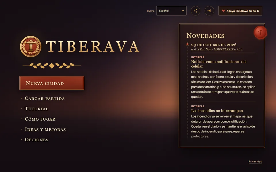 TIBERAVA screenshot
